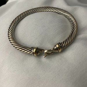 David Yurman Buckle Bracelet in Sterling Silver & 18K Yellow Gold, 5mm- size XS